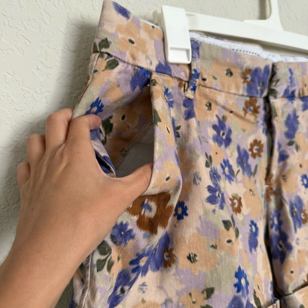 Dear John Anthropologie Floral Hampton Shorts Size XL Spring Bloomcore Lavender - Picture 5 of 10